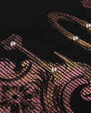 studded gothic artwork close up on black long sleeve t shirt