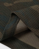 detail view of sleeve ribbed texture on raglan t-shirt