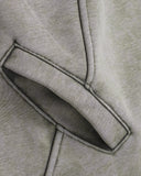 Washed Quarter-Button Boxy Hoodie | Inflation Streetwear