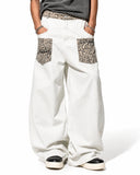 Leopard Patch Barrel Wide Leg Jeans | Inflation Streetwear INFLATION