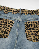 Leopard Patch Denim Jorts | Inflation Streetwear INFLATION
