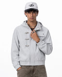 Metal Clasp Hooded Bomber Jacket | Inflation Streetwear