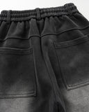 black monkey wash wide leg sweatpants back view