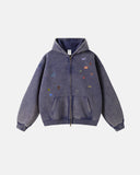 Funny Stickers Distressed Zip Up Hoodies | Inflation Streetwear INFLATION