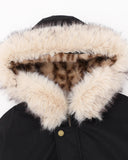 Leopard Faux Fur Lined Cropped Padded Jacket | Inflation Streetwear INFLATION