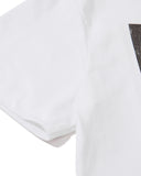 short sleeve construction detail on white t shirt