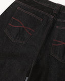 streetwear bootcut jeans with contrast stitch detail and modern silhouette