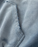 Blue Distressed Acid Wash Zip Up Hoodies | Inflation Streetwear INFLATION
