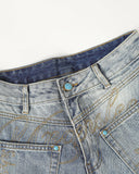 Graphic Embroidered Washed Barrel Jeans | Inflation Streetwear INFLATION