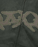 Suede Patch Embroidery Zip Hoodie | Inflation Streetwear INFLATION