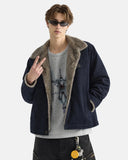 Washed Faux Fur Lined Worker Jacket | Inflation Streetwear