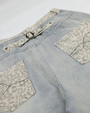Leopard Patch Barrel Wide Leg Jeans | Inflation Streetwear INFLATION