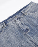 Grid Textured Wide Denim Jorts | Inflation Streetwear INFLATION