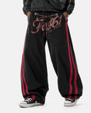 Printed Lace-Up Graphic Barrel Sweatpants | Inflation Streetwear