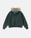 Faux Fur Collar Distressed Zip Up Hoodies | Inflation Streetwear INFLATION