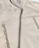 Diagonal Zipper Acid-Washed Hoodie | INFLATION Streetwear INFLATION