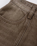 Brown Acid Wash Barrel Jeans | Inflation Streetwear INFLATION