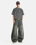 Vintage Washed Striped Boxy T-Shirt | Inflation Streetwear INFLATION
