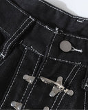 Raw Metal Clasp Baggy Jeans | Inflation Streetwear INFLATION