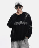 Distressed Gothic Graphic Knit Sweater | Inflation Streetwear