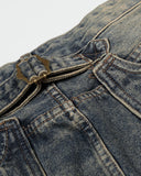 Cinch Back Buckle Acid Washed Jorts | Inflation Streetwear INFLATION