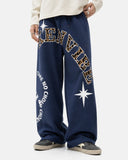 Leopard Appliqué Wide-Leg Sweatpants | Inflation Streetwear