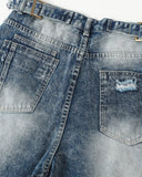 Cinch Back Deconstructed Distressed Barrel Jeans | Inflation Streetwear INFLATION