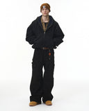 Plush Lining Cropped Hooded Jacket | Inflation Streetwear INFLATION