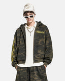 Cropped Script Zip Hoodie Oversized | Inflation Streetwear