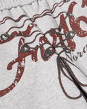 Printed Lace-Up Graphic Barrel Sweatpants | Inflation Streetwear