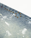Acid Wash Beaded Studded Flared Baggy Jeans | Inflation Streetwear INFLATION