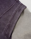 Washed Colorblock Boxy Zip Up Hoodie | Inflation Streetwear