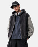 Washed Colorblock Boxy Zip Up Hoodie | Inflation Streetwear