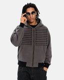 Star Trim Graphic Boxy Zip Up Hoodie | Inflation Streetwear