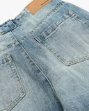 Washed Blue Bamboo Weave Baggy Jeans | Inflation Streetwear INFLATION