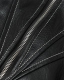 Faux Fur Collar PU Leather Jacket | Inflation Streetwear