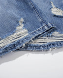 Cinch Back Distressed Denim Jorts | Inflation Streetwear INFLATION