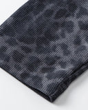 gray leopard sleeve cuff detail on raglan t shirt