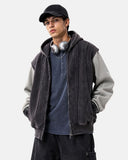 Washed Colorblock Boxy Zip Up Hoodie | Inflation Streetwear