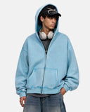 Washed Fleece Oversized Zip Up Hoodie | Inflation Streetwear