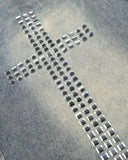 Rhinestone Cross Double Waist Denim Jorts | Inflation Streetwear INFLATION