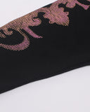 sleeve graphic detail on black waffle long sleeve tee