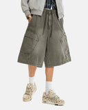 Washed Cargo Shorts Utility Pockets | Inflation Streetwear