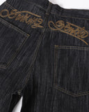 Embroidered Raw Baggy Jeans | Inflation Streetwear INFLATION