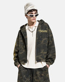 Cropped Script Zip Hoodie Oversized | Inflation Streetwear
