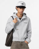 Metal Clasp Hooded Bomber Jacket | Inflation Streetwear