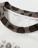 Leopard Raglan Waffle Texture T-Shirt | Inflation Streetwear