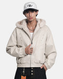 Faux Fur Collar PU Leather Jacket | Inflation Streetwear