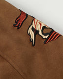 Horse Embroidery Suede Clasp Padded Jacket | Inflation Streetwear INFLATION