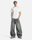 industrial style metal buckle t-shirt